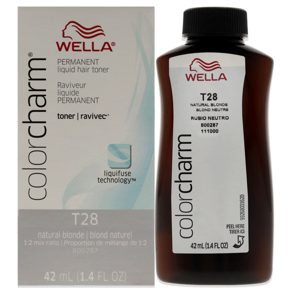 Color Charm Permanent Liquid Toner - T28 Natural Blonde by Wella Unisex 1.4 oz - Picture 1 of 4